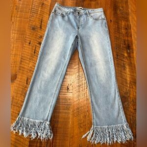 John Mark Cropped Fringe Hem Jeans Size 6